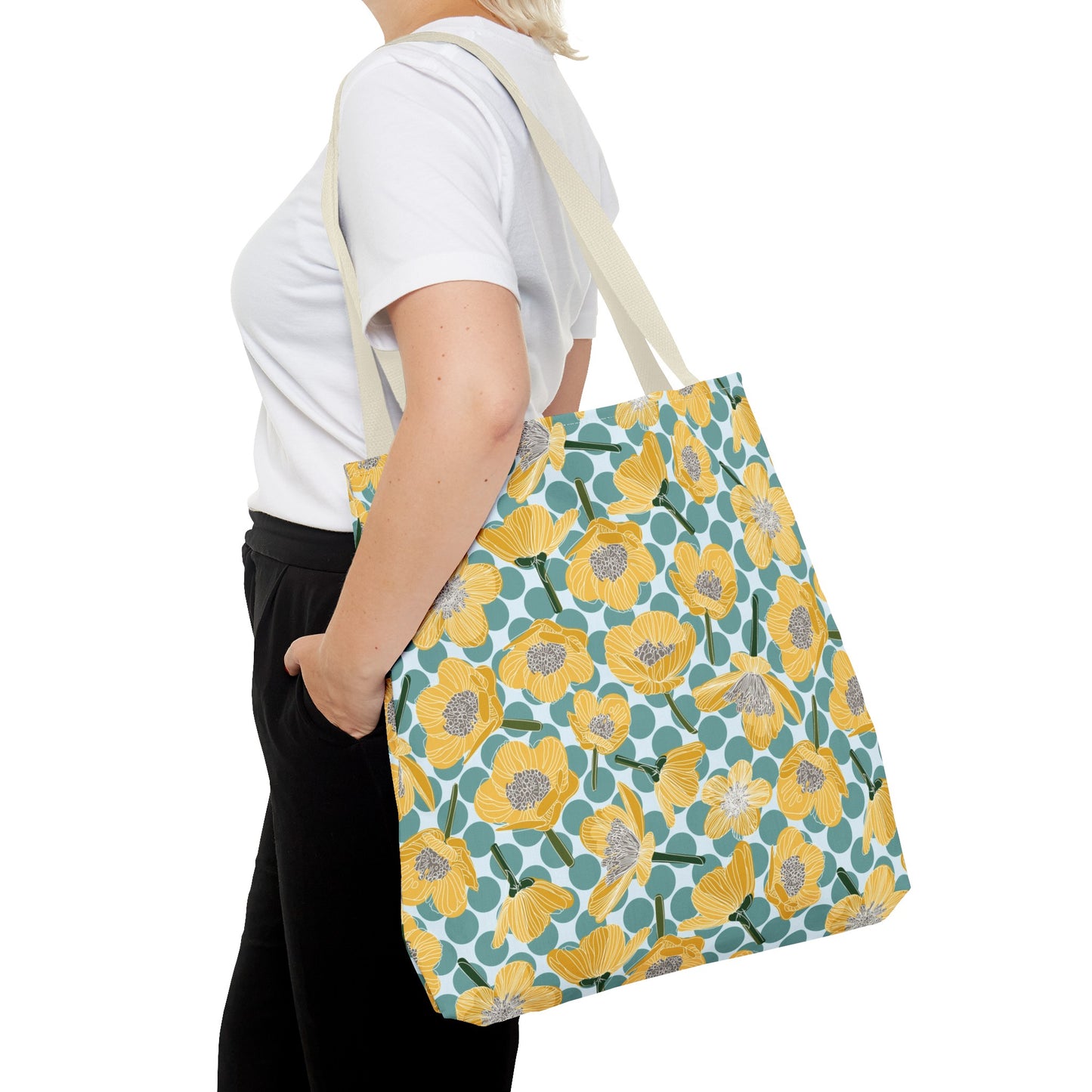 Buttercups and Polka Dots Tote Bag