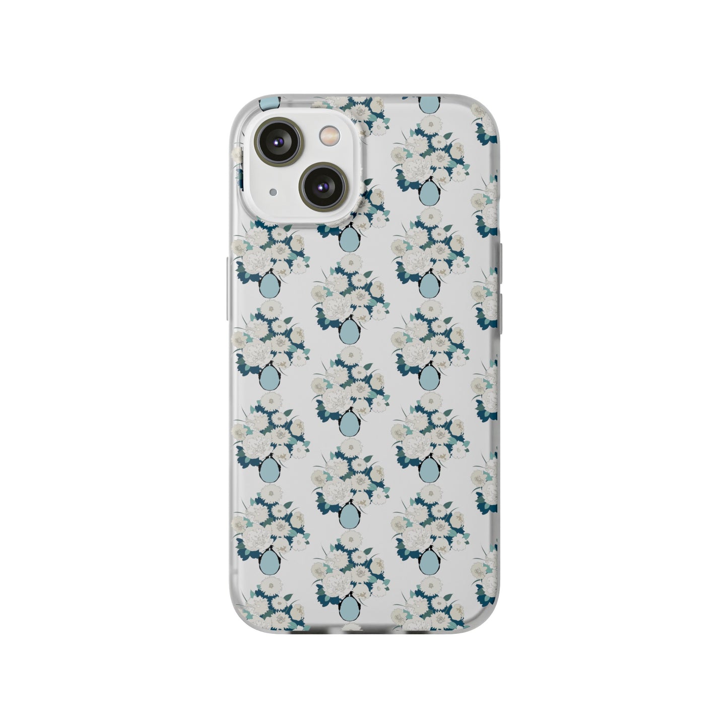 White Flowers in Vase Flexi Cases for iPhone