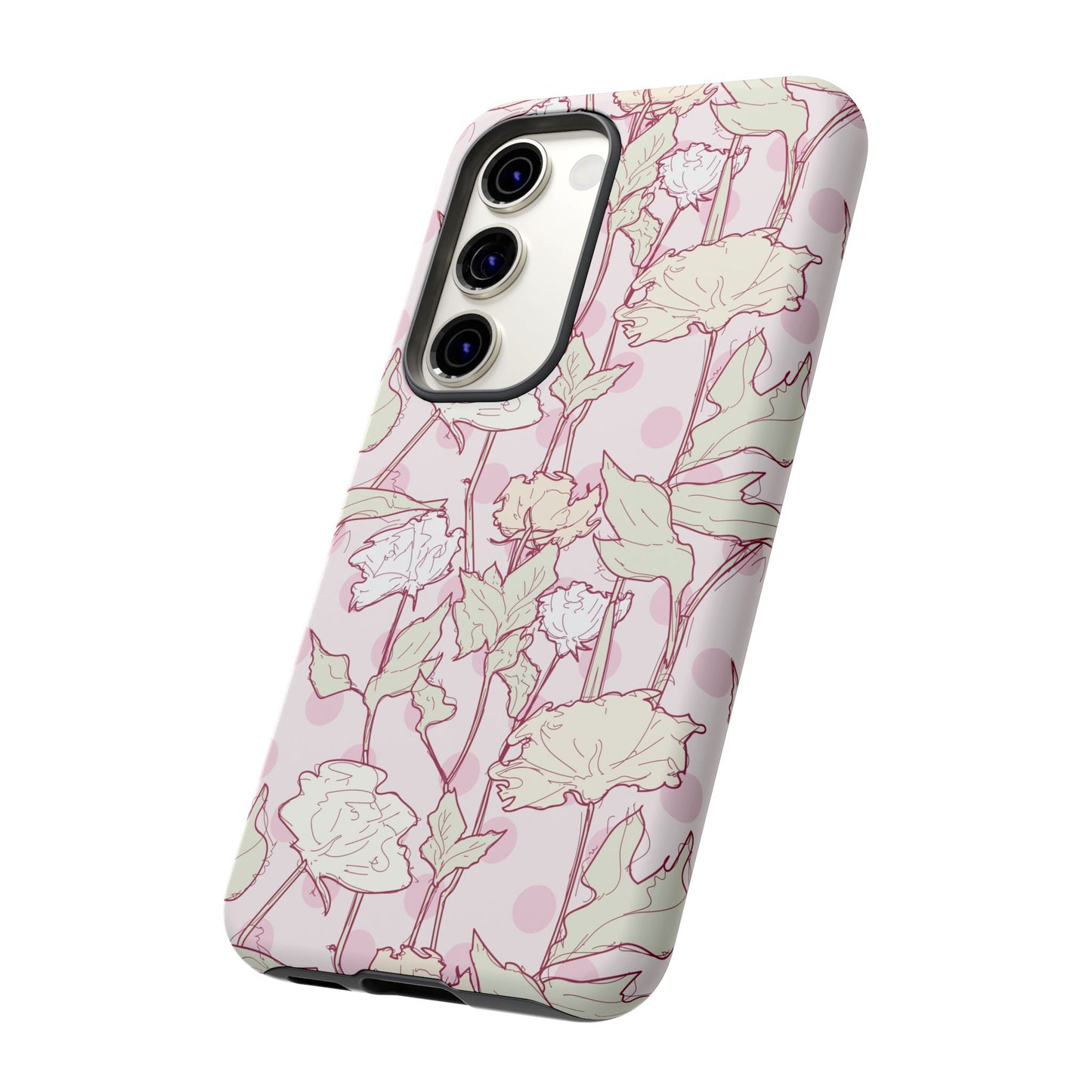 Roses and Dots in Pink Tough Cases for Samsung.