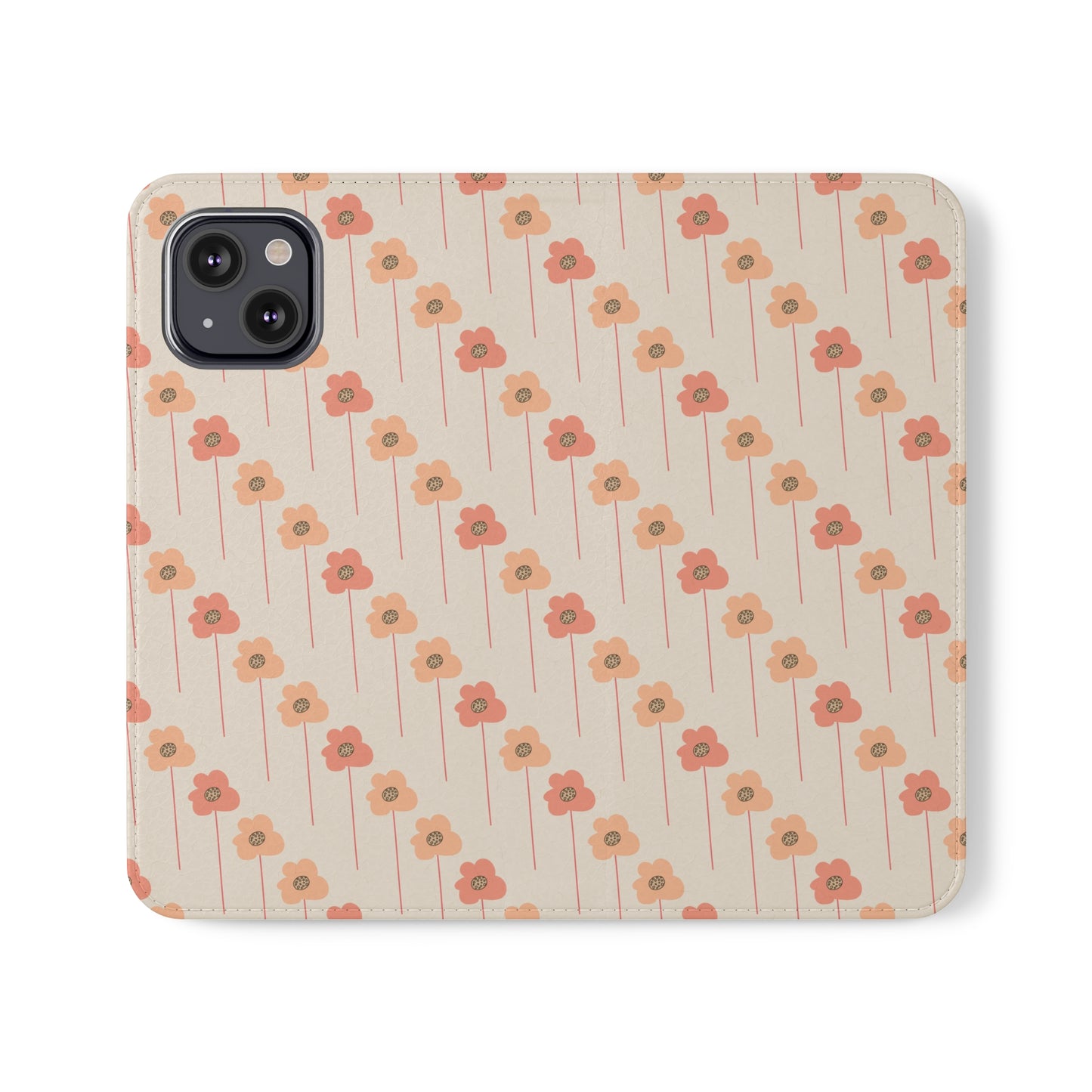 Peach and Cream Wildflowers Flip Cases for iPhone