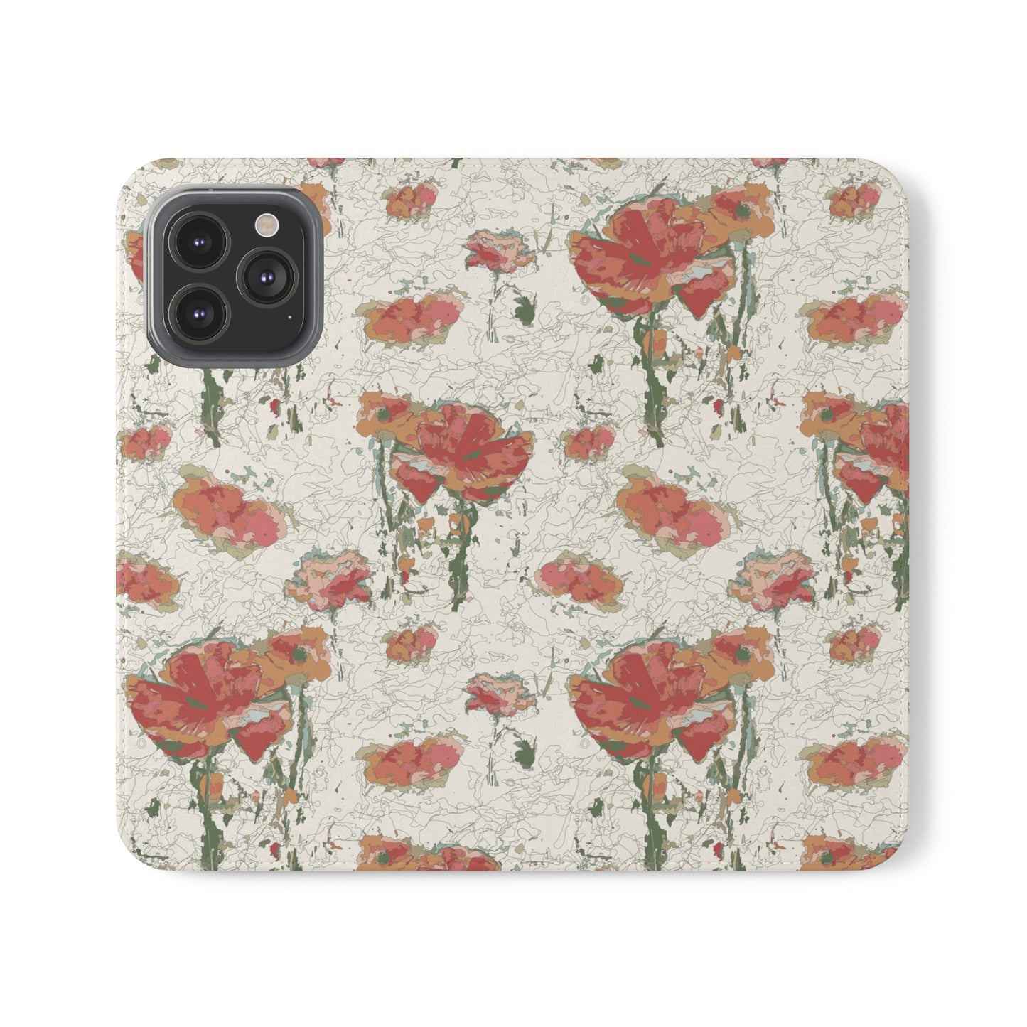 Orange Poppies Flip Cases for iPhone