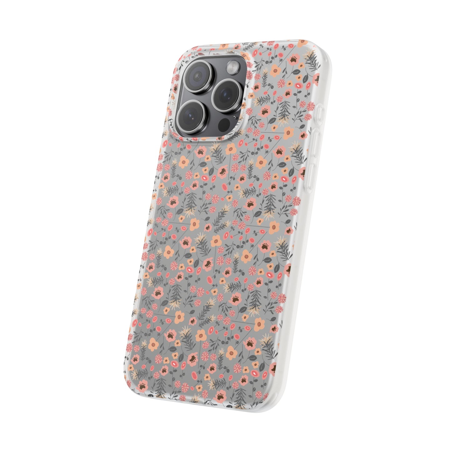 Peach Wildflowers Flexi Cases for iPhone