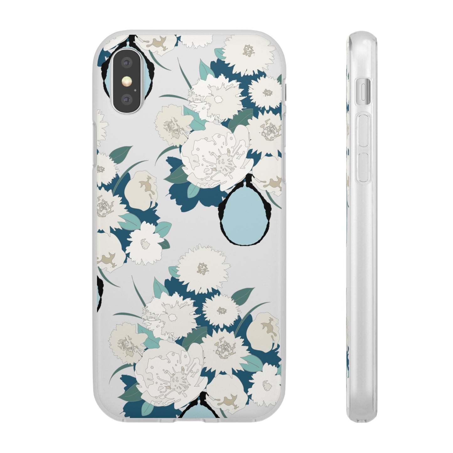 White Flowers in a Vase Flexi Cases for iPhone