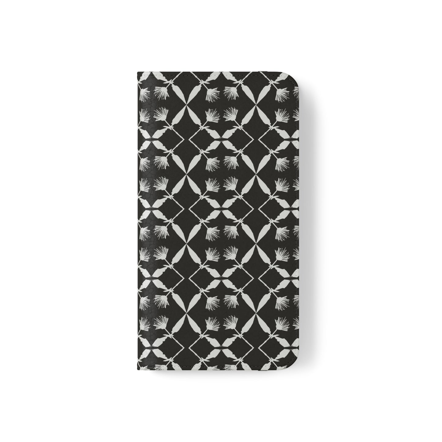 Black and White Floral Flip Cases for iPhone