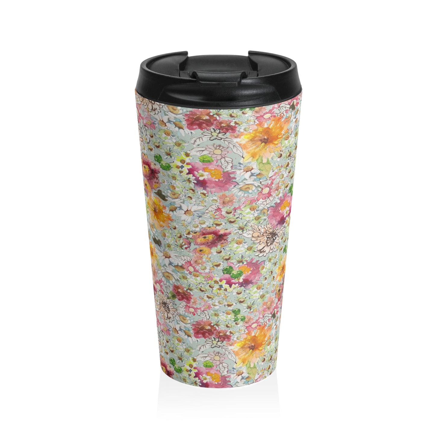 Farmhouse Floral Stainless Steel Travel Mug