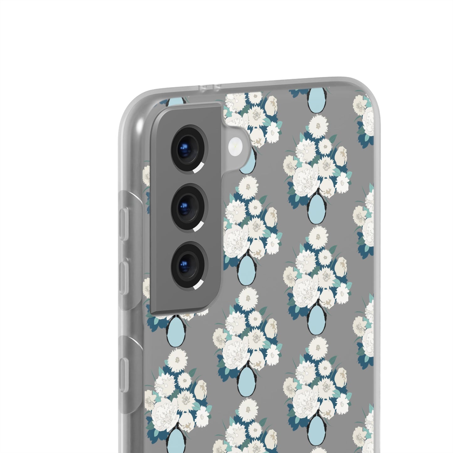 White Flowers in Vase Flexi Cases for Samsung