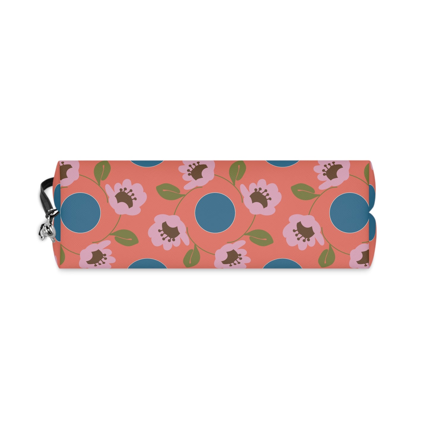 Wildflowers with Dots in Coral and Blue Makeup Bag