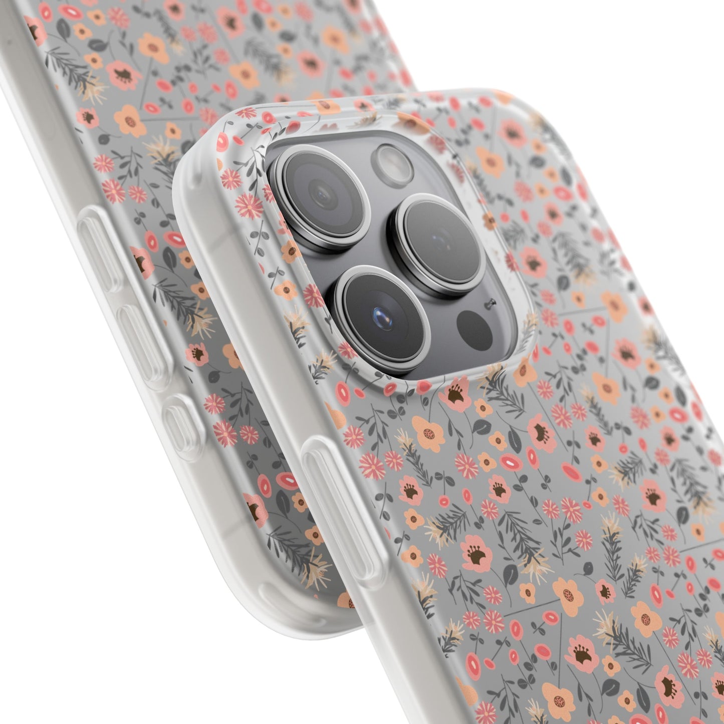 Peach Wildflowers Flexi Cases for iPhone