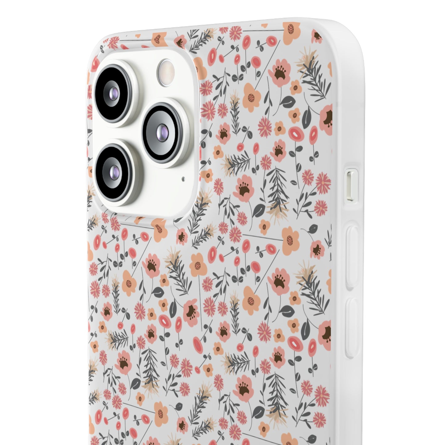 Peach Wildflowers Flexi Cases for iPhone