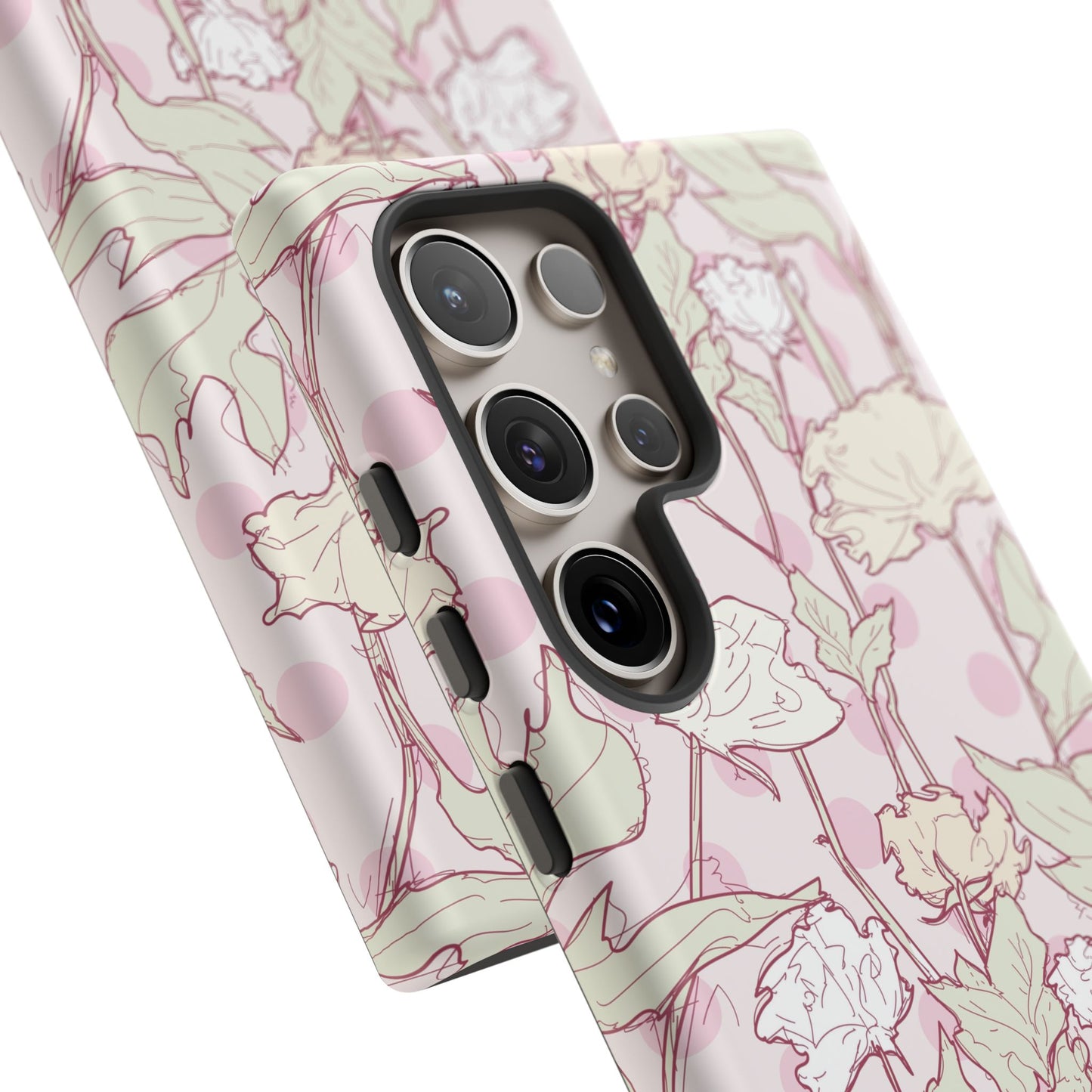 Roses and Dots in Pink Tough Cases for Samsung.