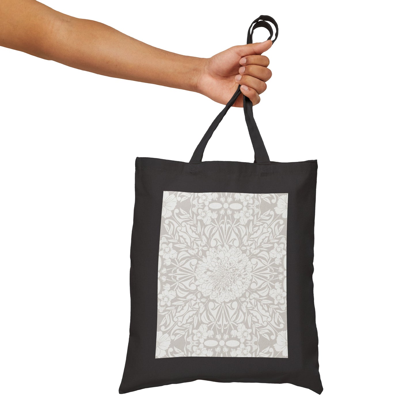 New Nouveau in Gray Cotton Canvas Tote Bag