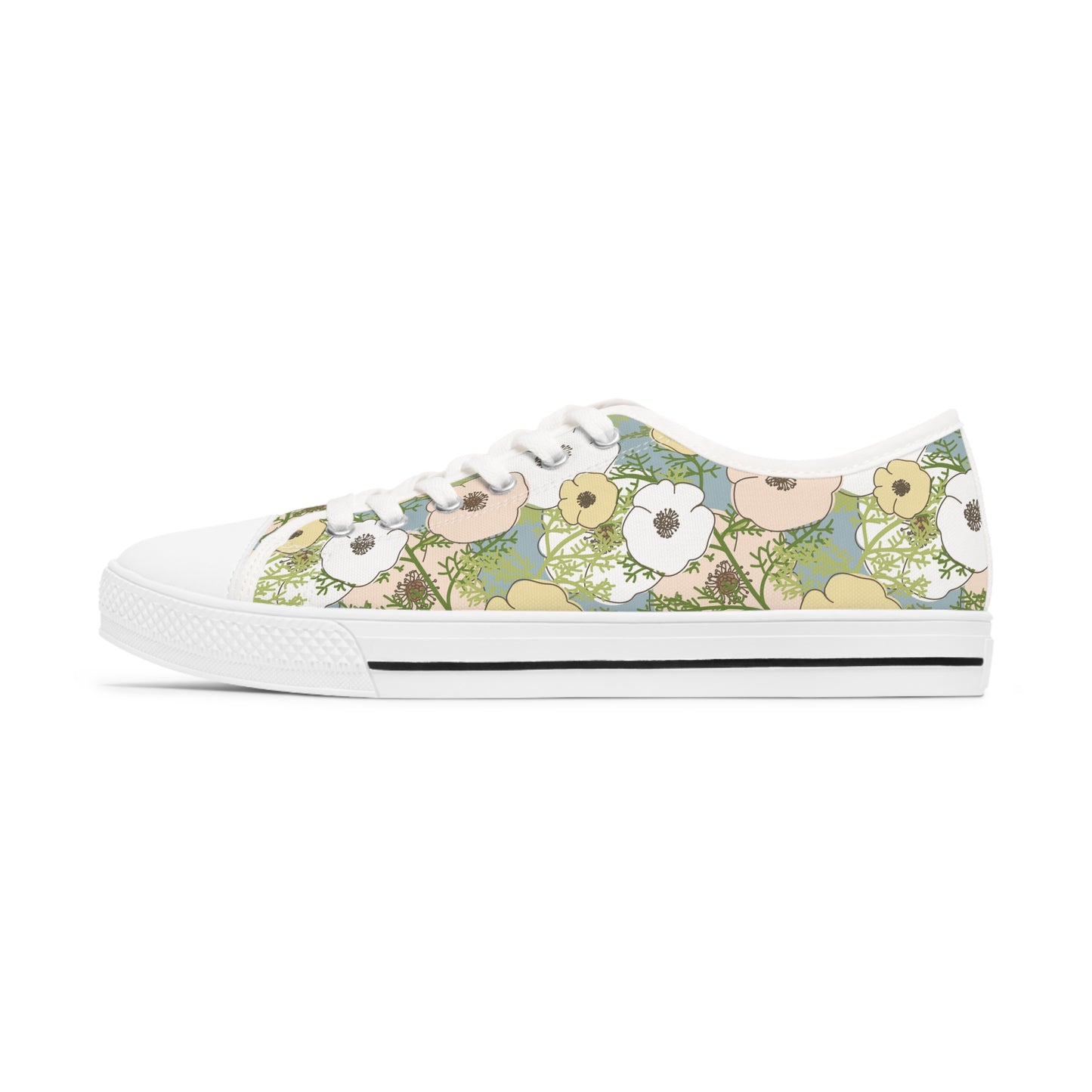 Playful Poppies Women's Low Top Sneakers