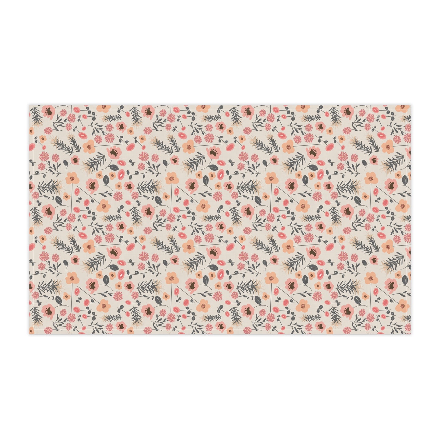 Peach and Cream Wildflowers Kitchen Towel