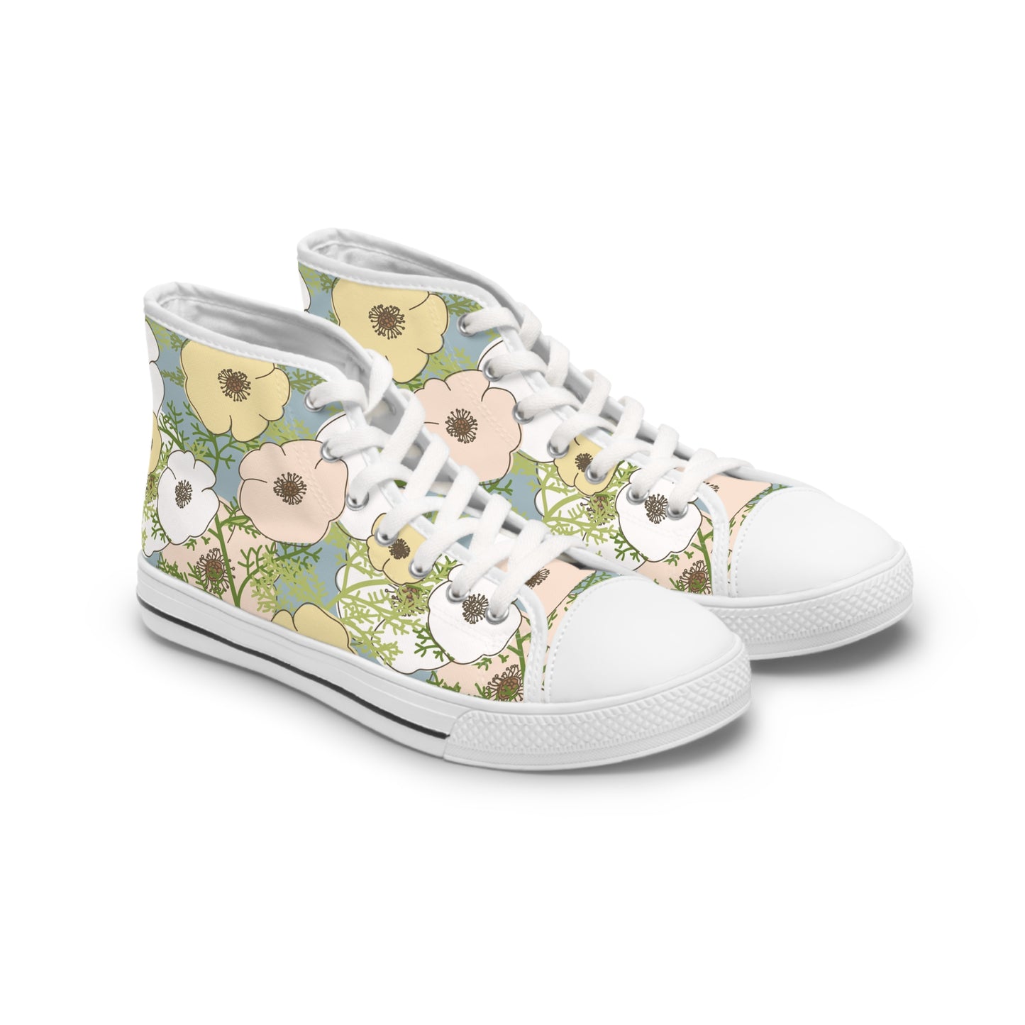 Playful Poppies Women's High Top Sneakers