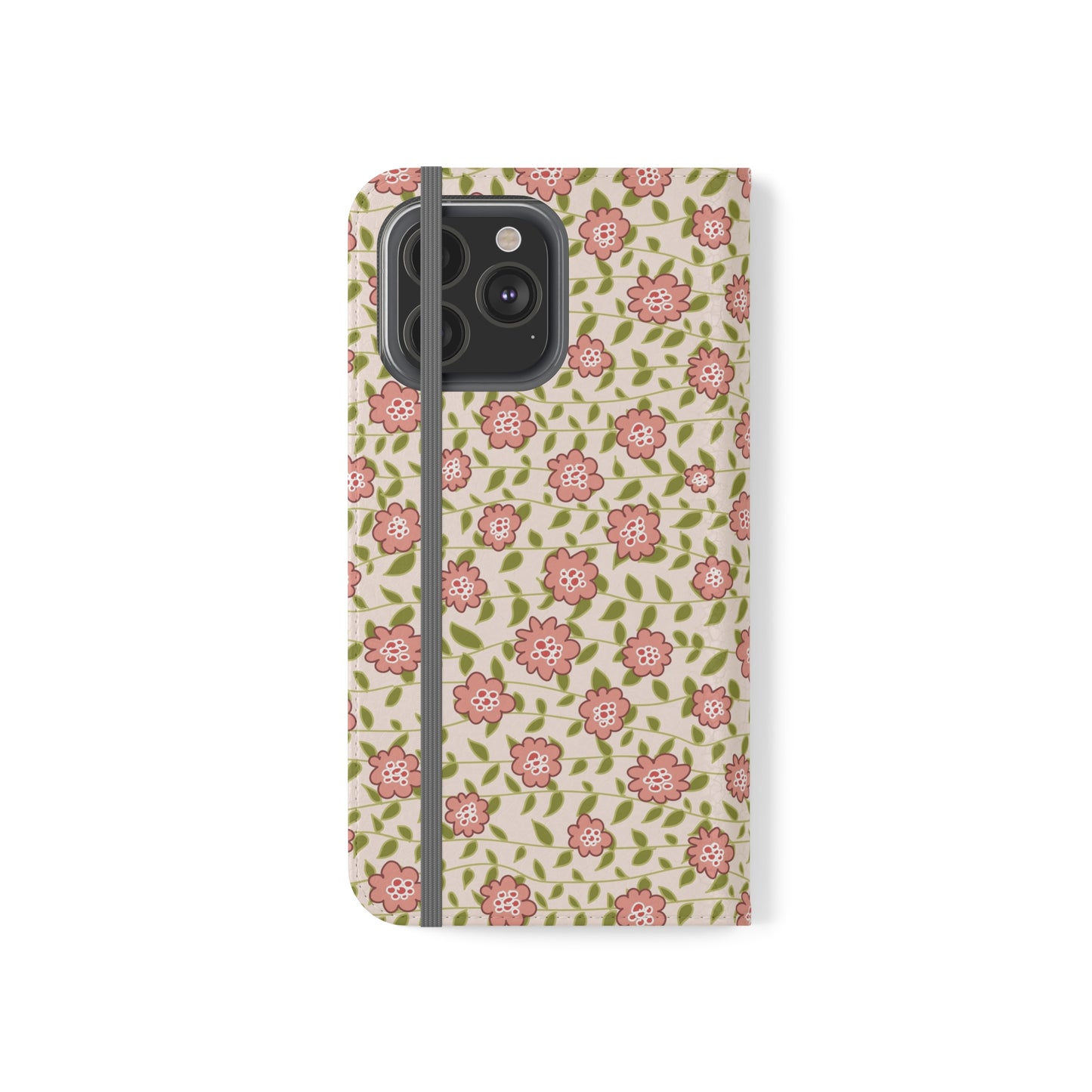 Coral Flowers on Cream Flip Cases for iPhone