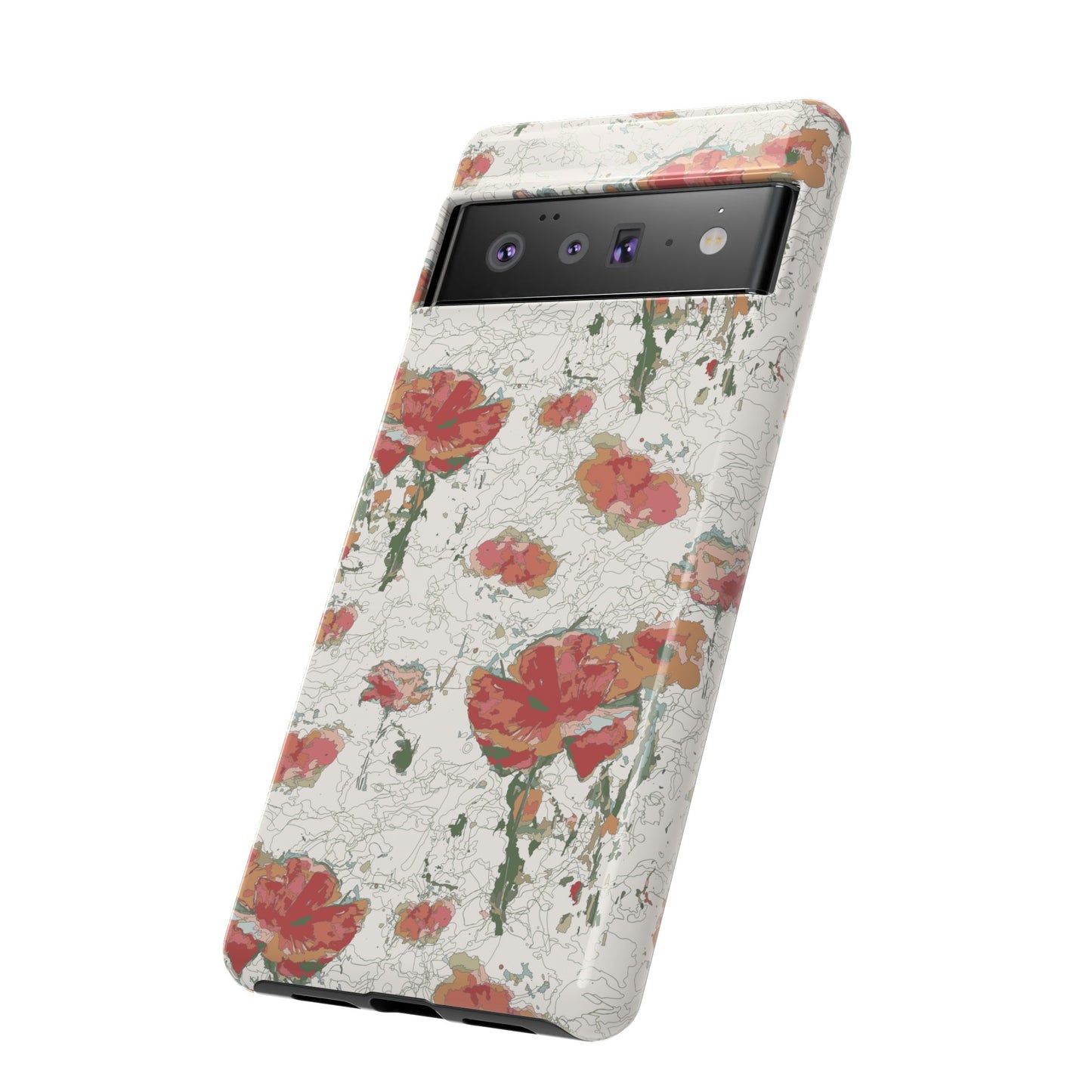 Orange Poppies Tough Cases for Google Pixel