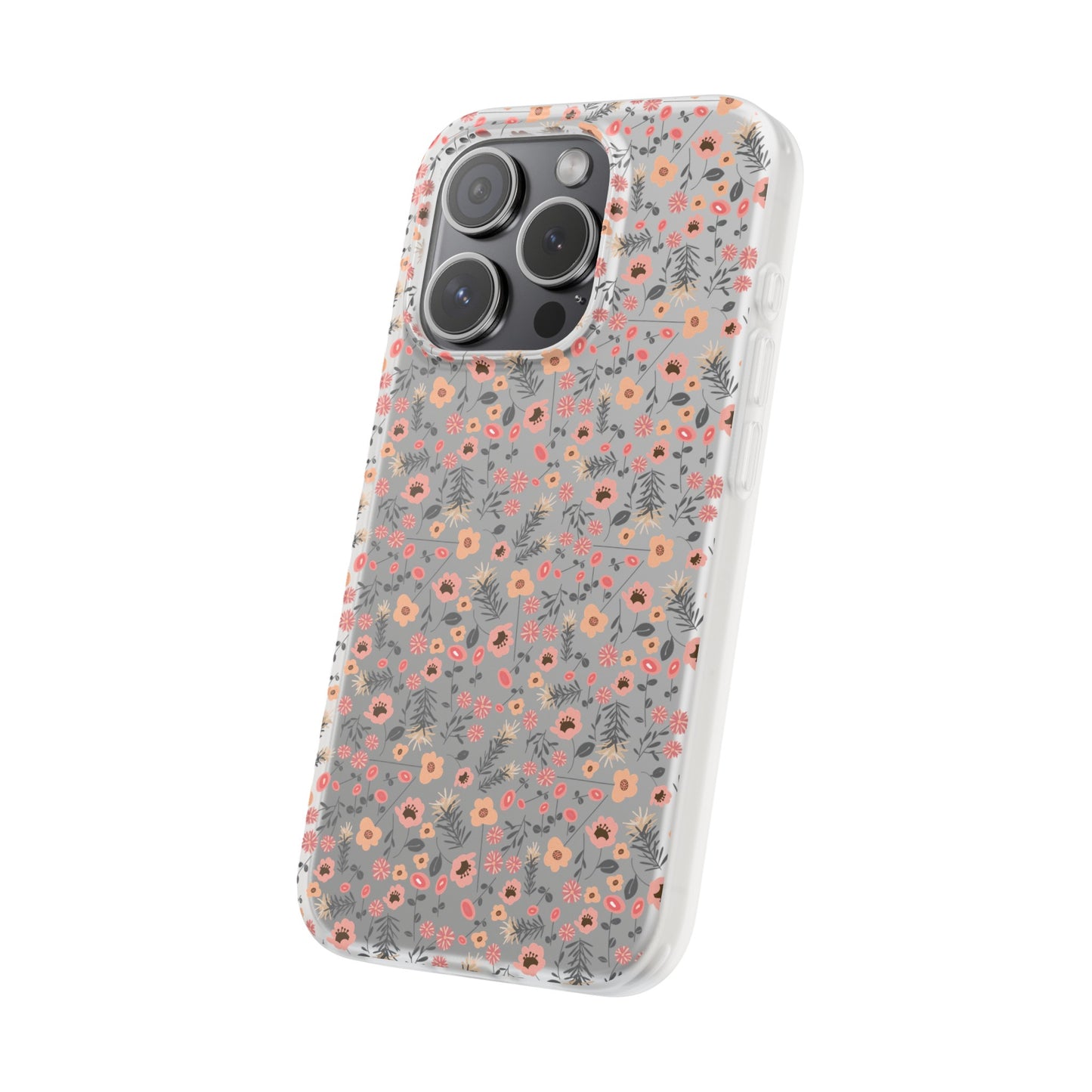 Peach Wildflowers Flexi Cases for iPhone