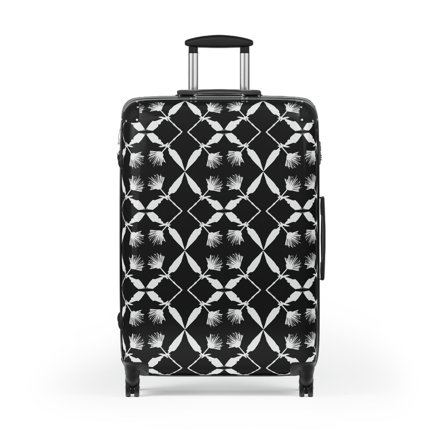 Black and White Floral Suitcase