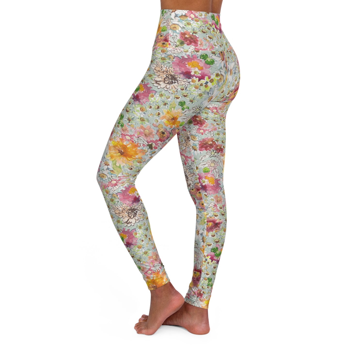 Farmhouse Floral High Waisted Yoga Leggings