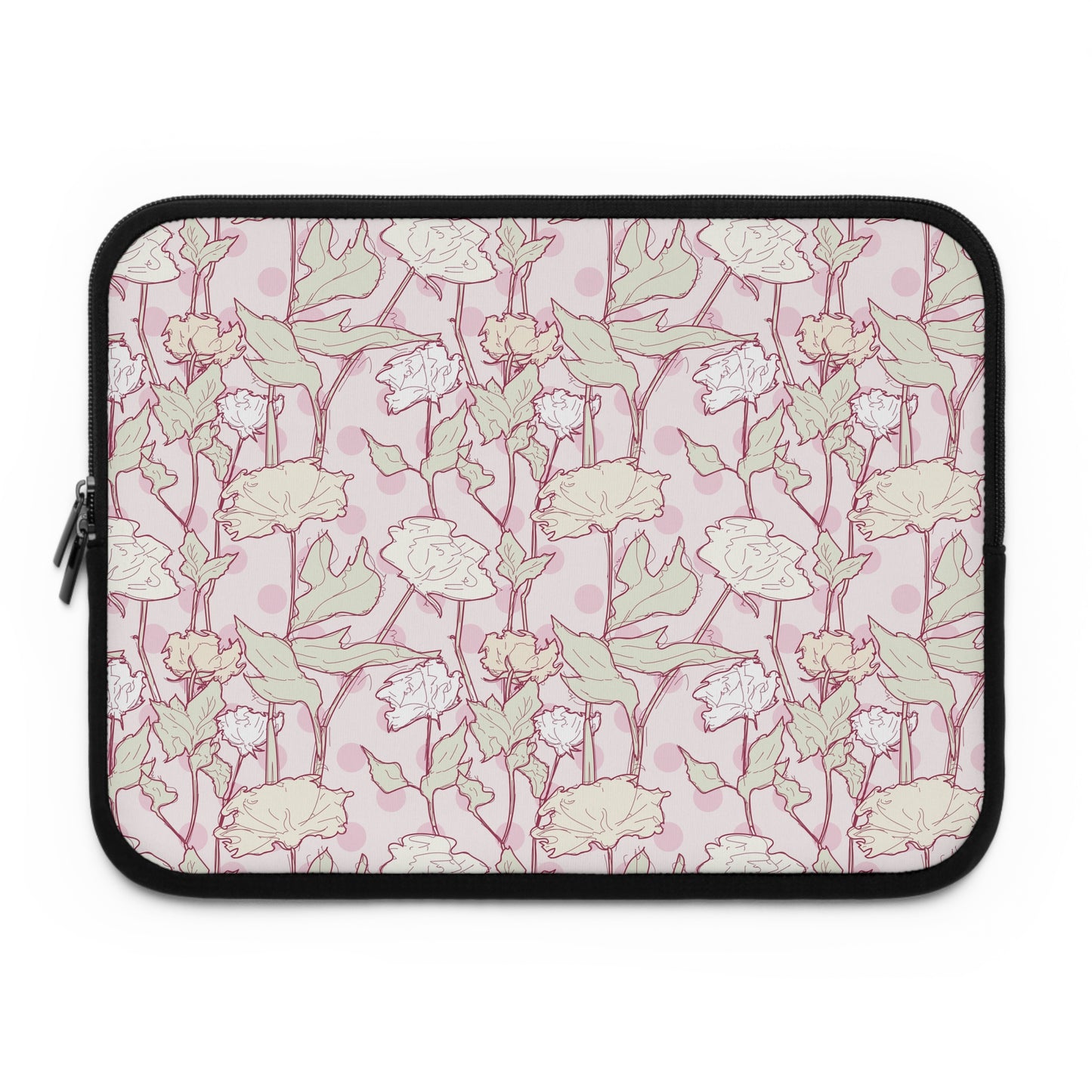 Roses and Dots in Pink Laptop Sleeve