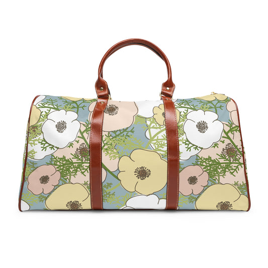 Playful Poppies Waterproof Travel Bag