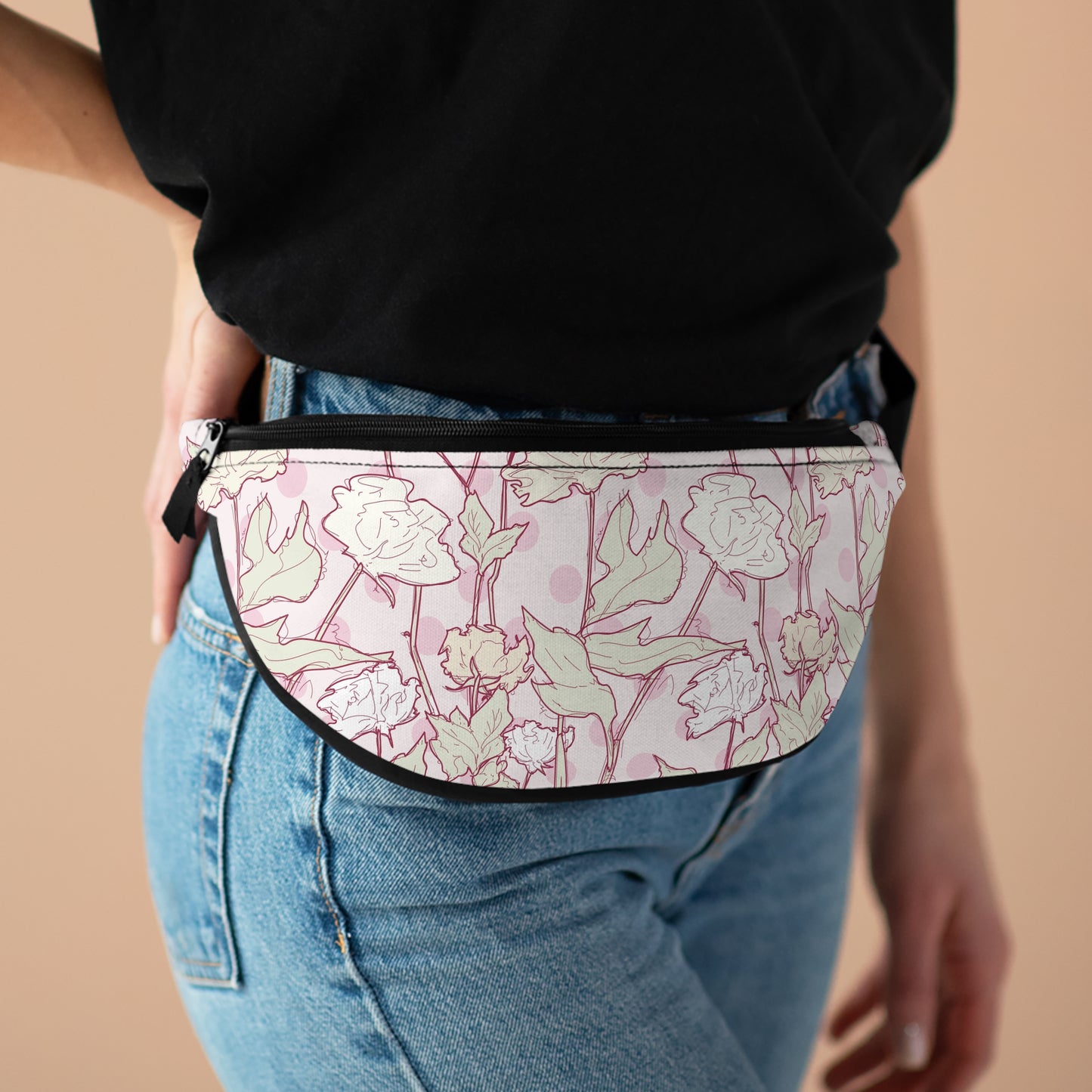 Roses and Dots in Pink Fanny Pack