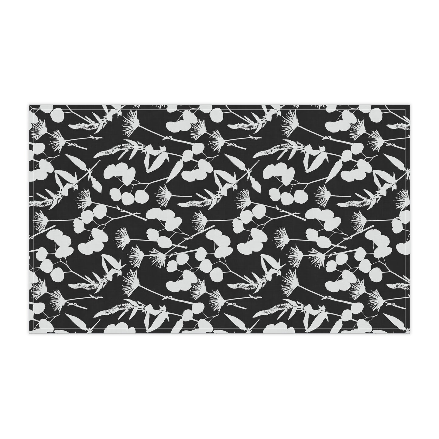 Black and White Floral Kitchen Towel