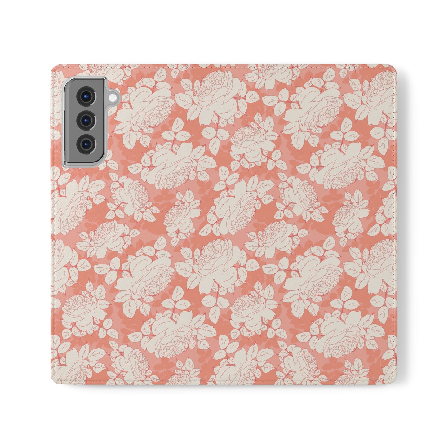 Peach and Cream Roses Flip Cases for Samsung