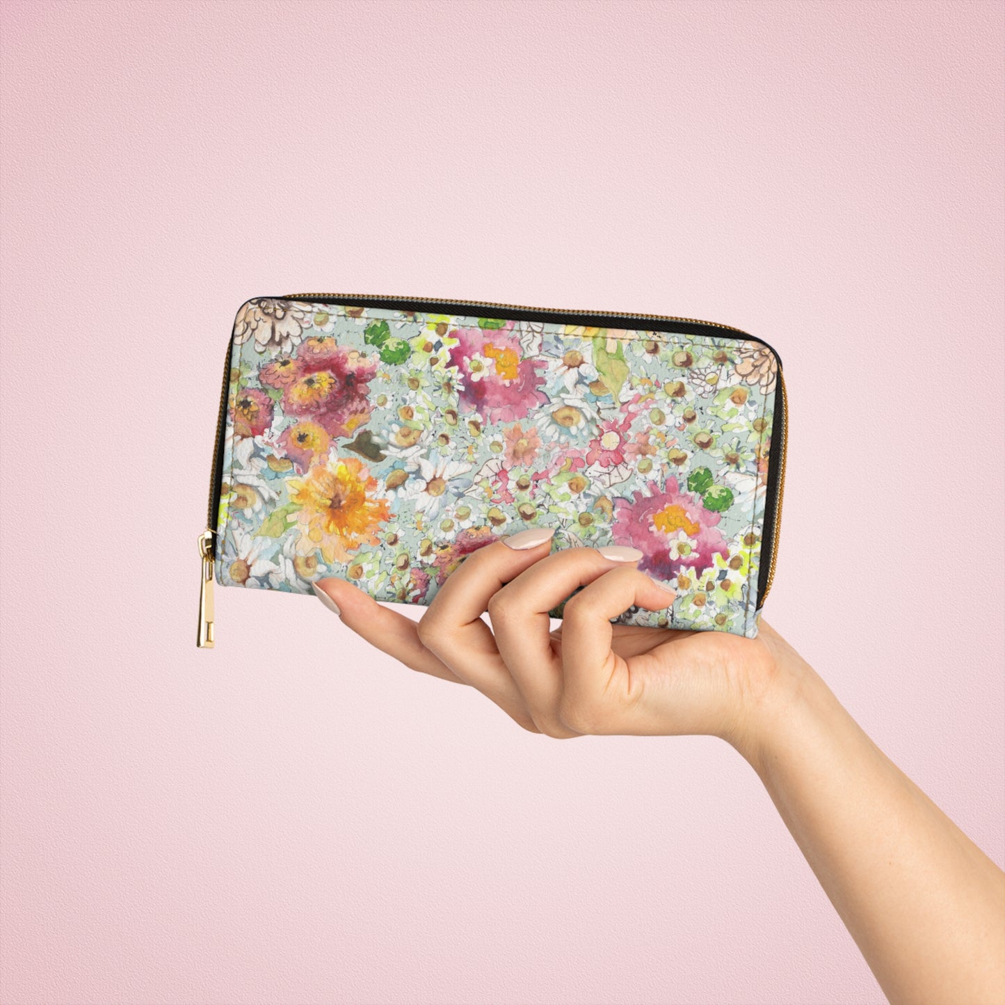 Farmhouse Floral Zipper Wallet