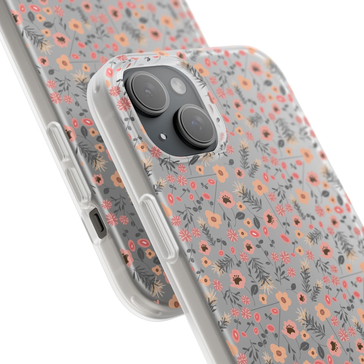 Peach Wildflowers Flexi Cases for iPhone