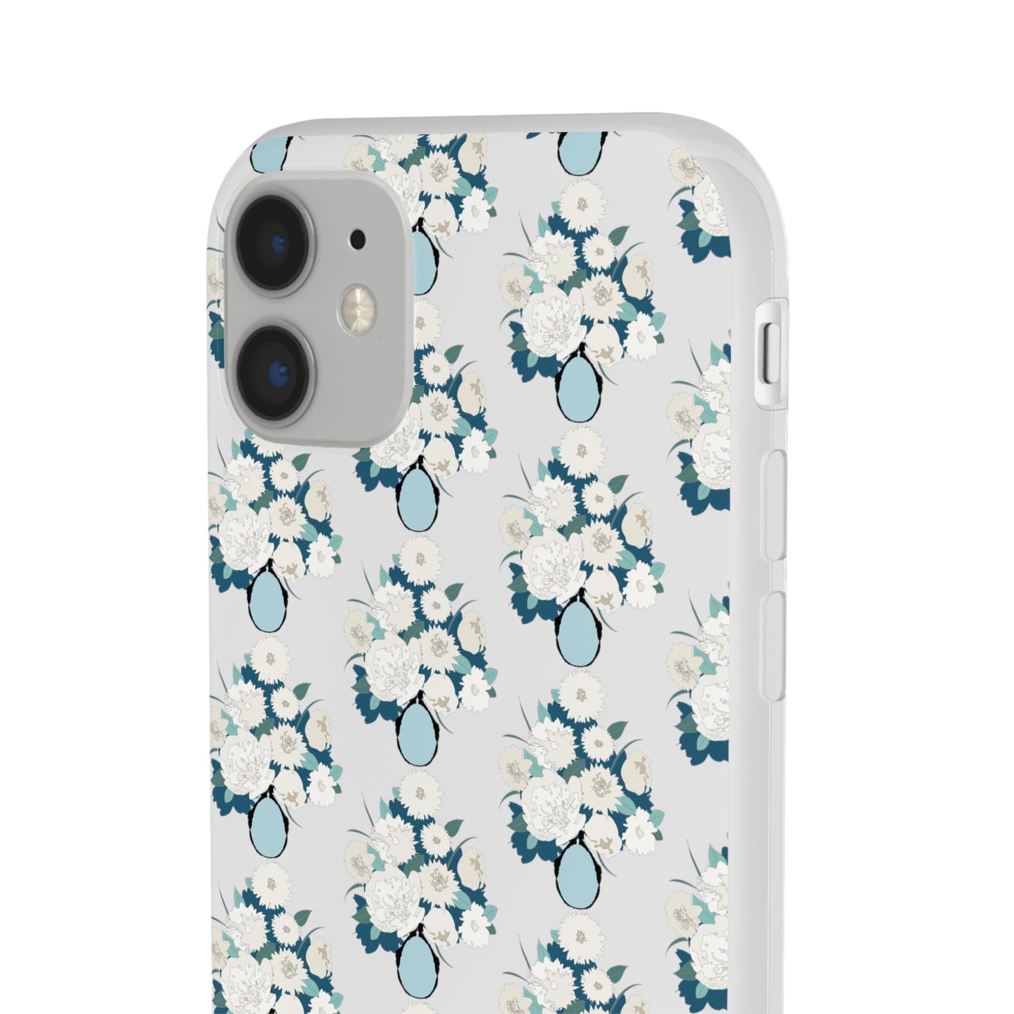 White Flowers in Vase Flexi Cases for iPhone