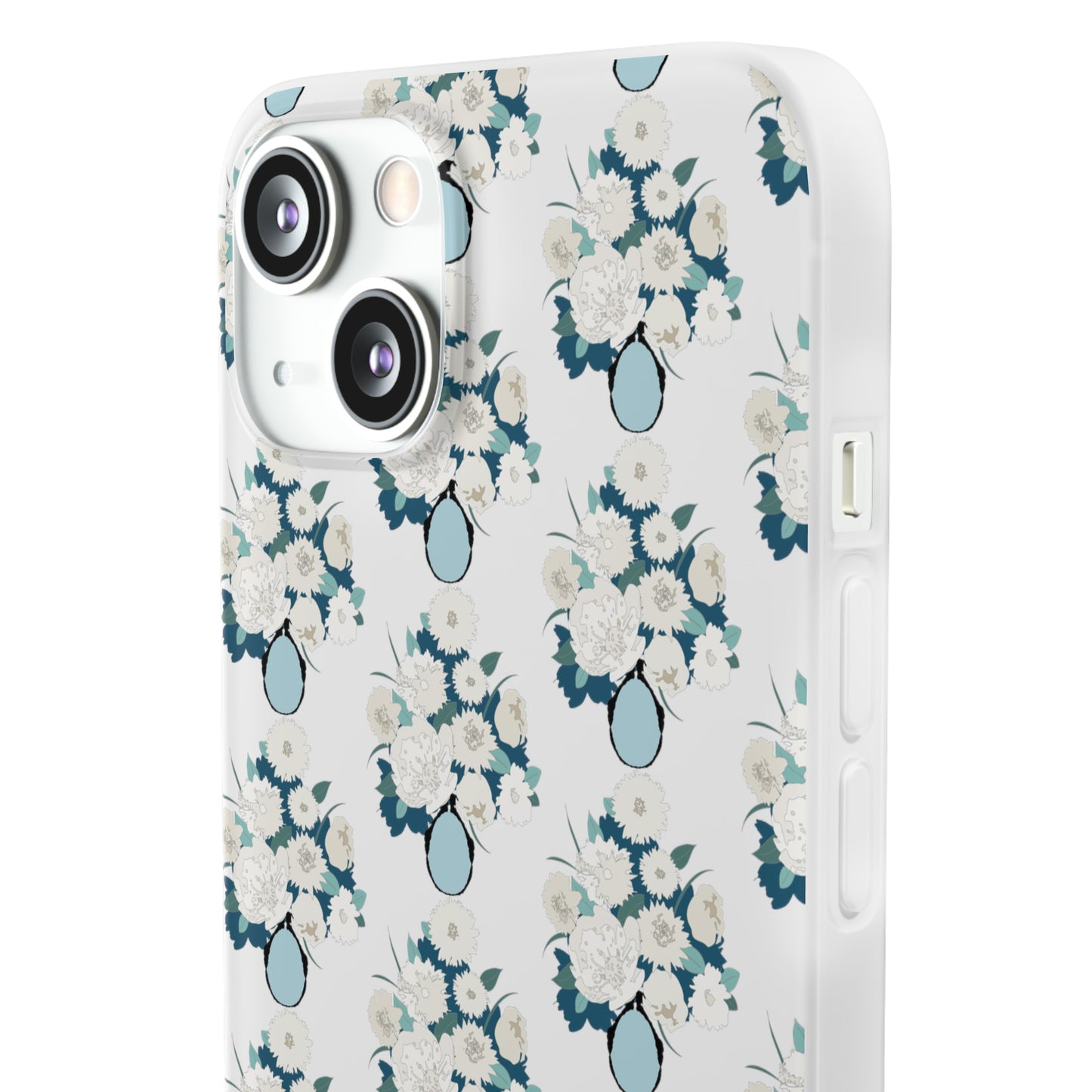 White Flowers in Vase Flexi Cases for iPhone