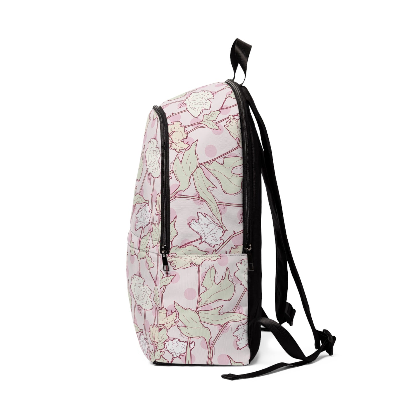 Roses and Dots in Pink Fabric Backpack