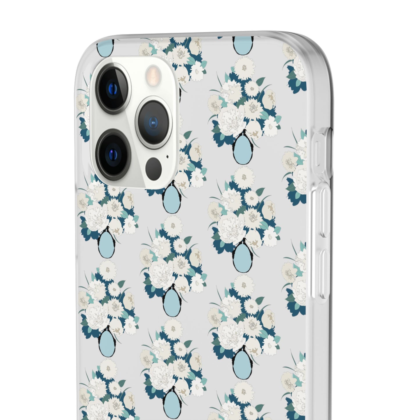 White Flowers in Vase Flexi Cases for iPhone