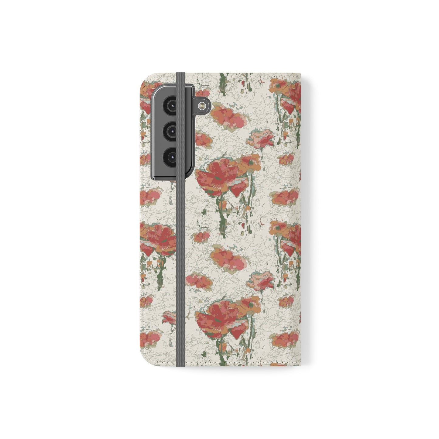 Orange Poppies Flip Cases for Samsung