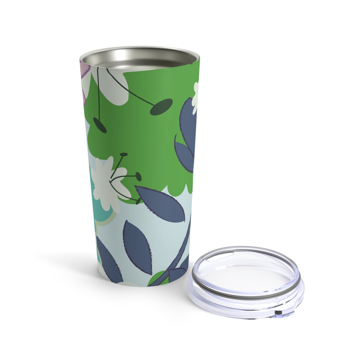 Mid Mod Floral in Blue and Green Tumbler 20oz