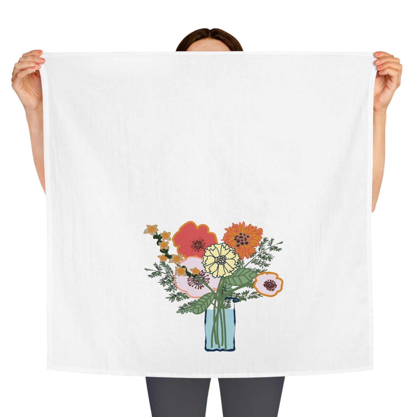 Colorful Flowers Tea Towel