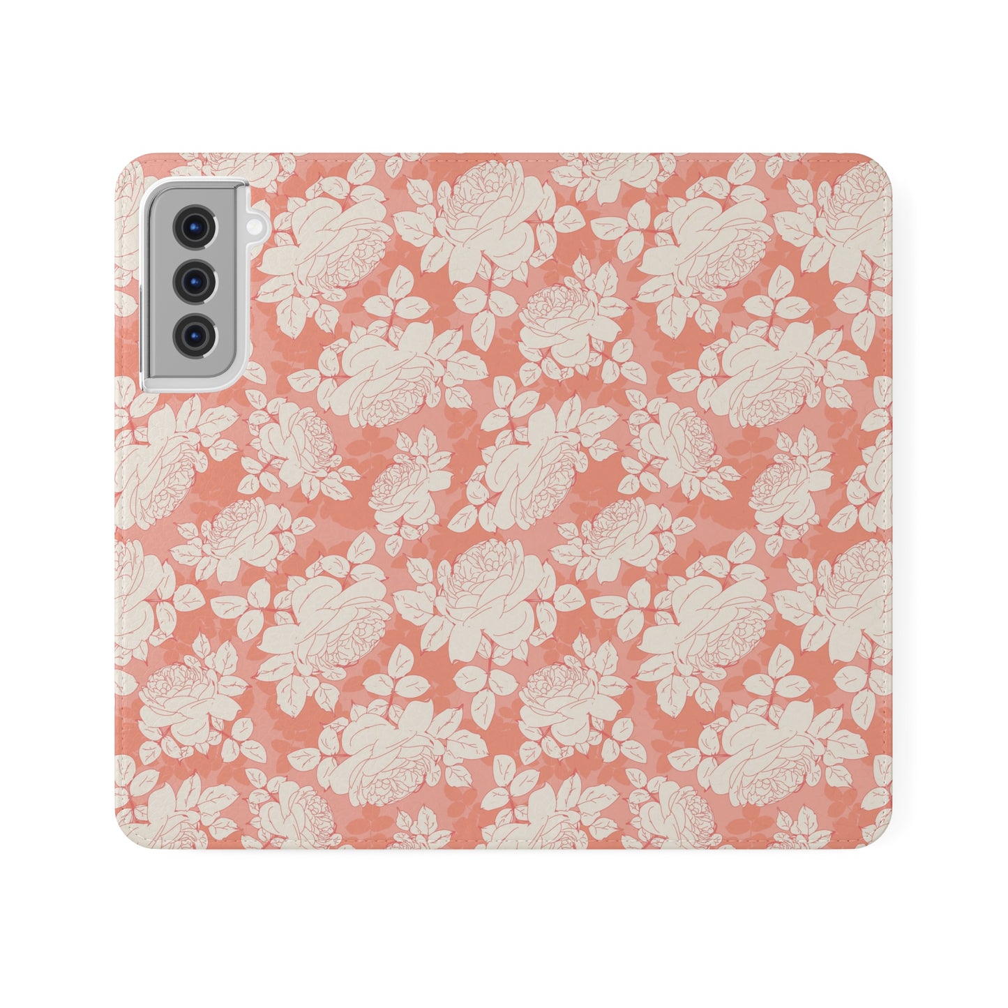 Peach and Cream Roses Flip Cases for Samsung