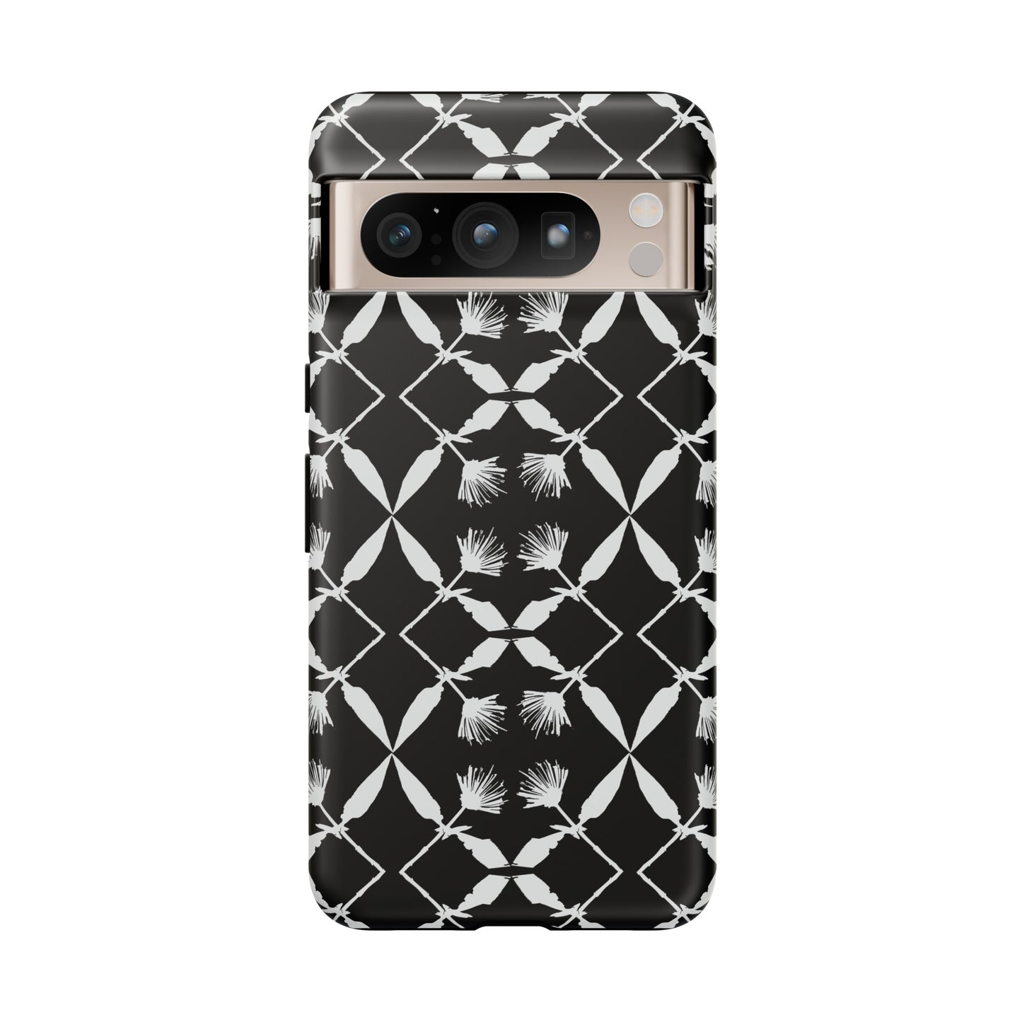 Black and White Floral Tough Cases for Google Pixel