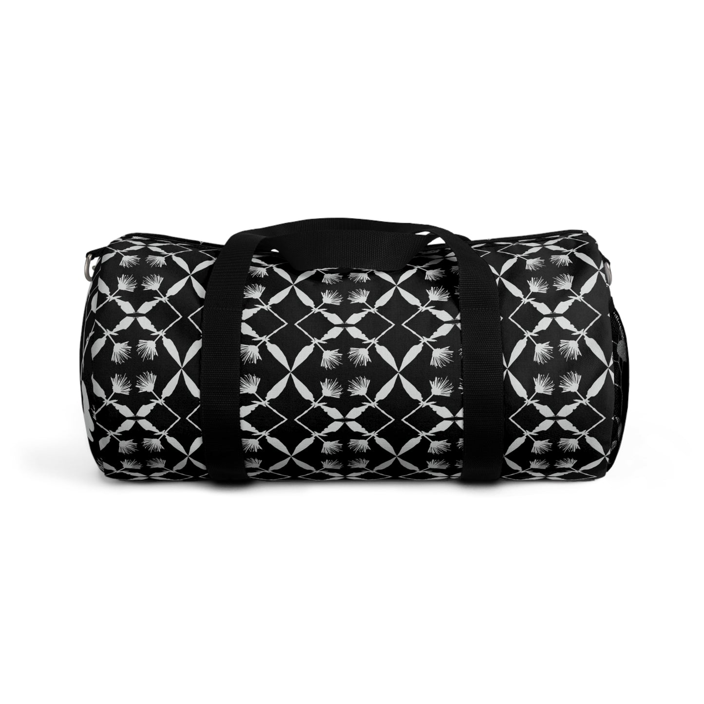 Black and White Floral Duffel Bag