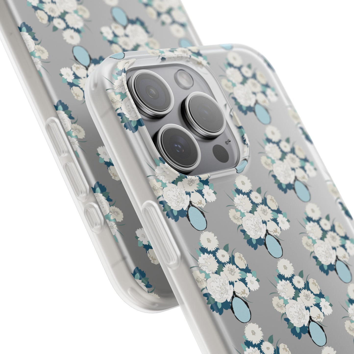 White Flowers in Vase Flexi Cases for iPhone