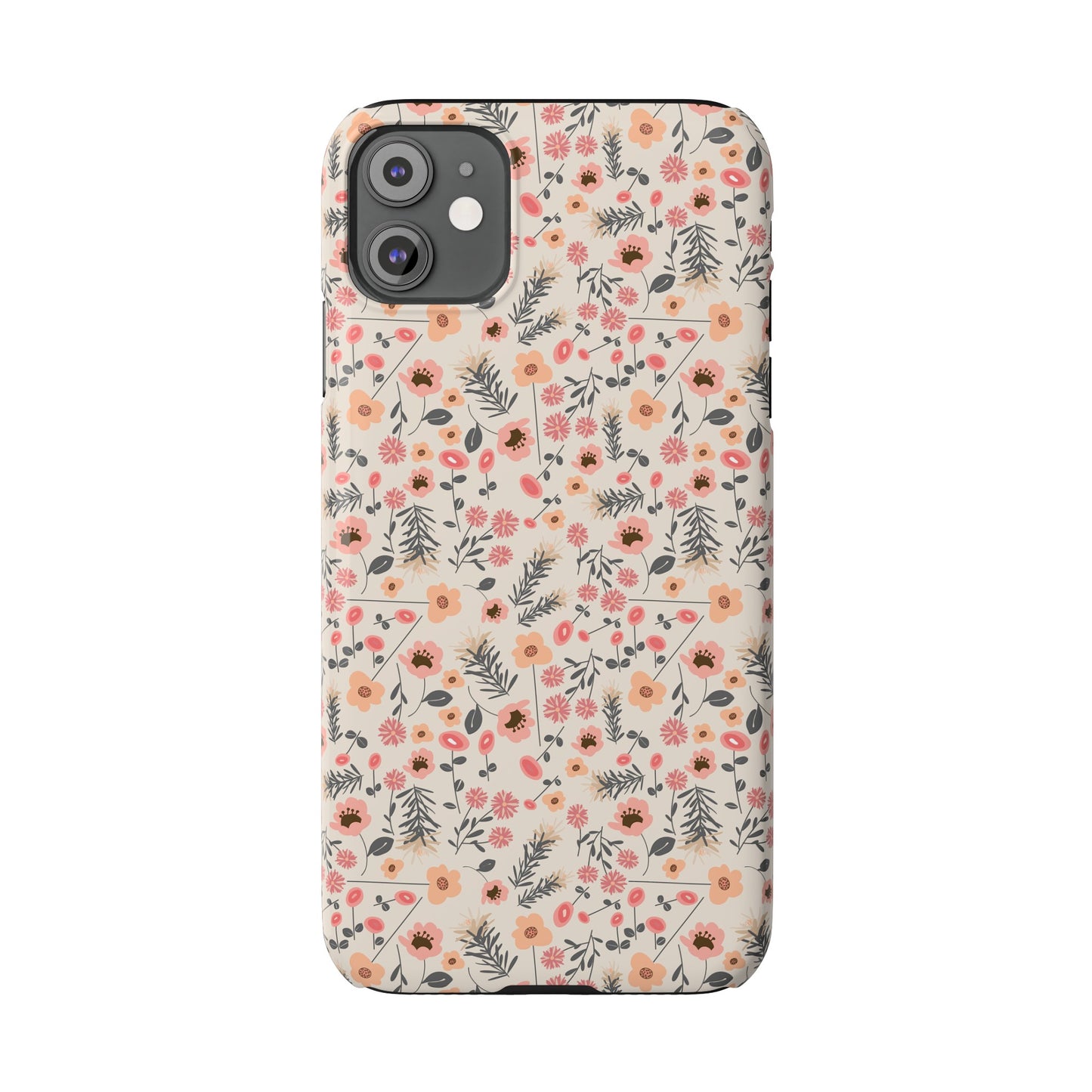 Peach and Cream Wildflowers Slim Phone Cases