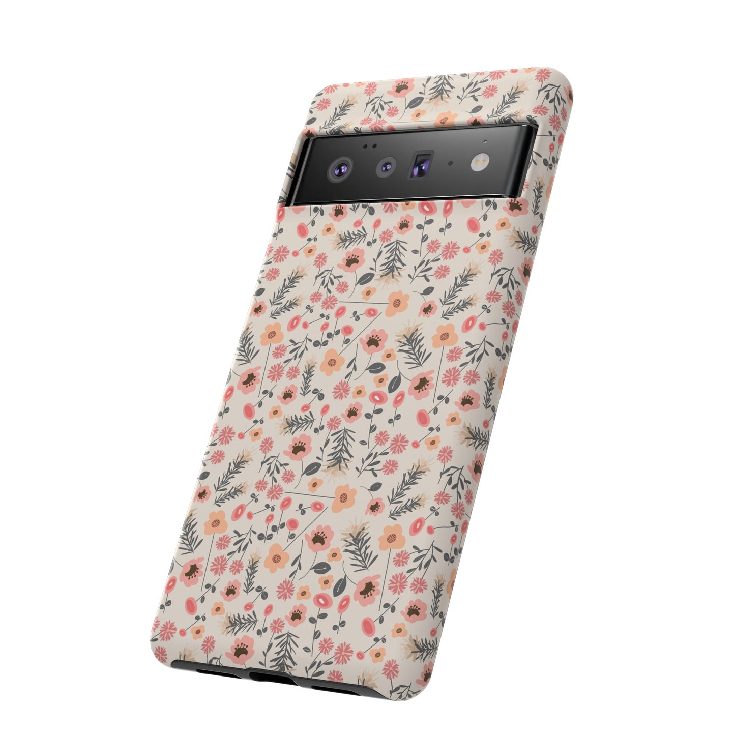 Peach and Cream Wildflowers Tough Cases for Google Pixel