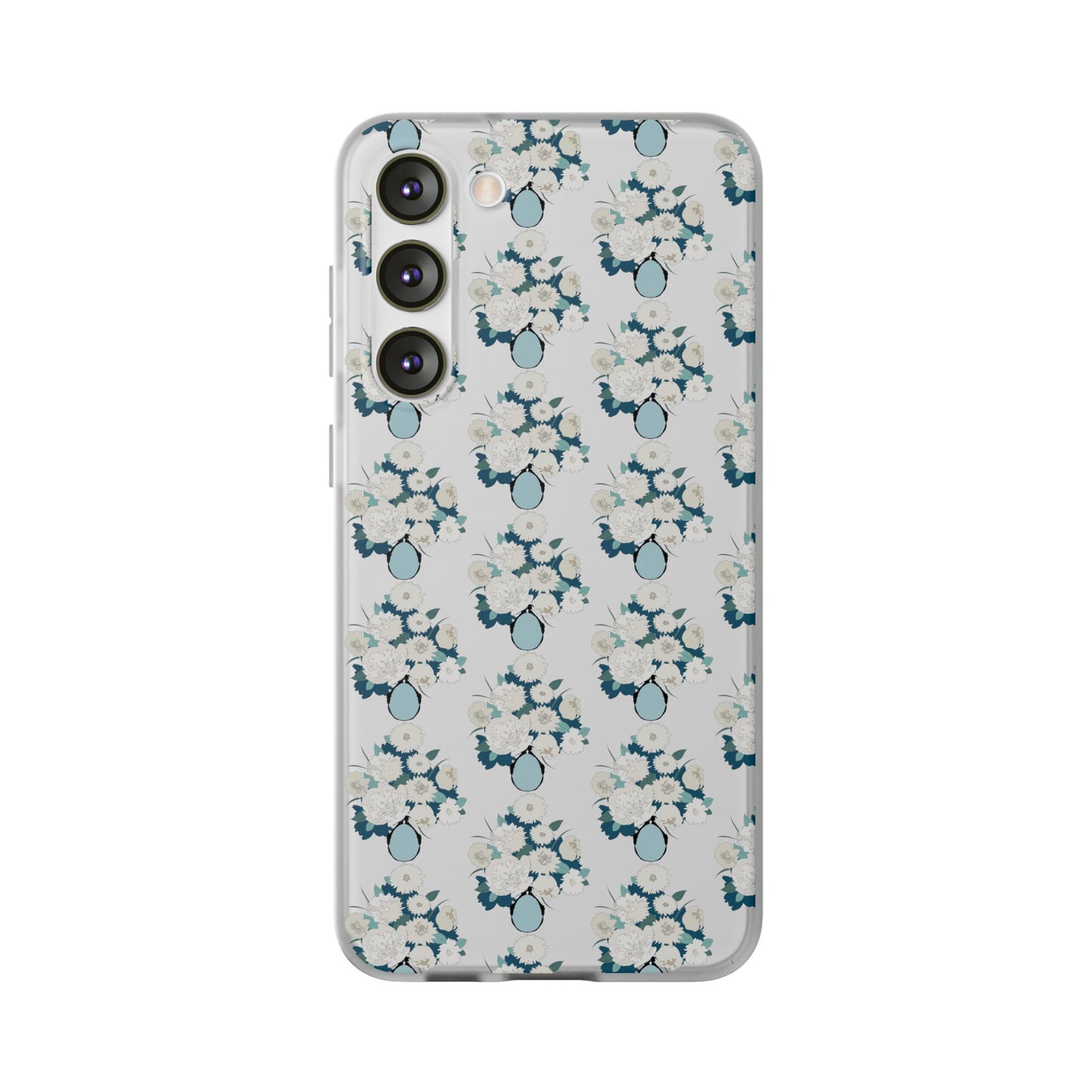 White Flowers in Vase Flexi Cases for Samsung