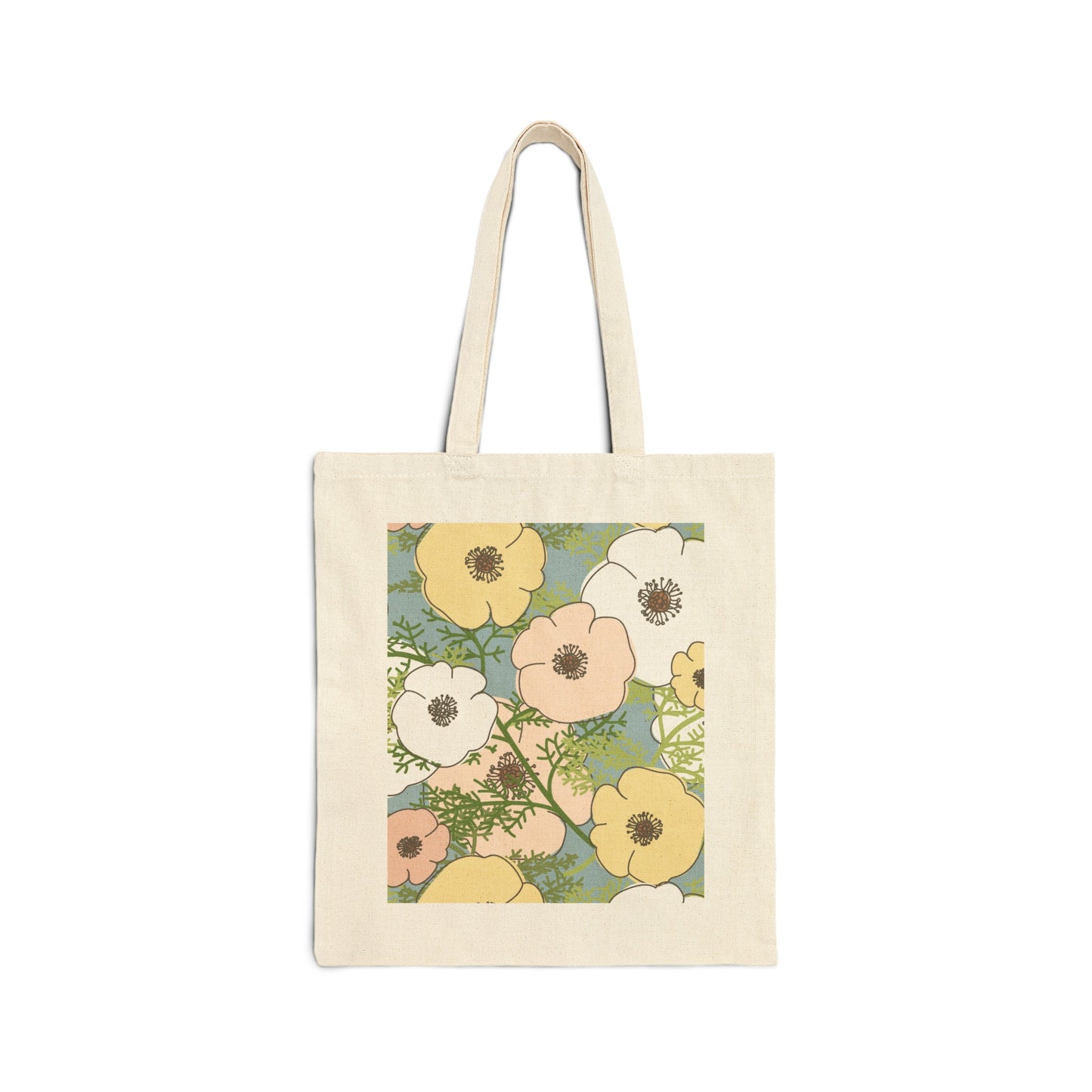 Playful Poppies Cotton Canvas Tote Bag