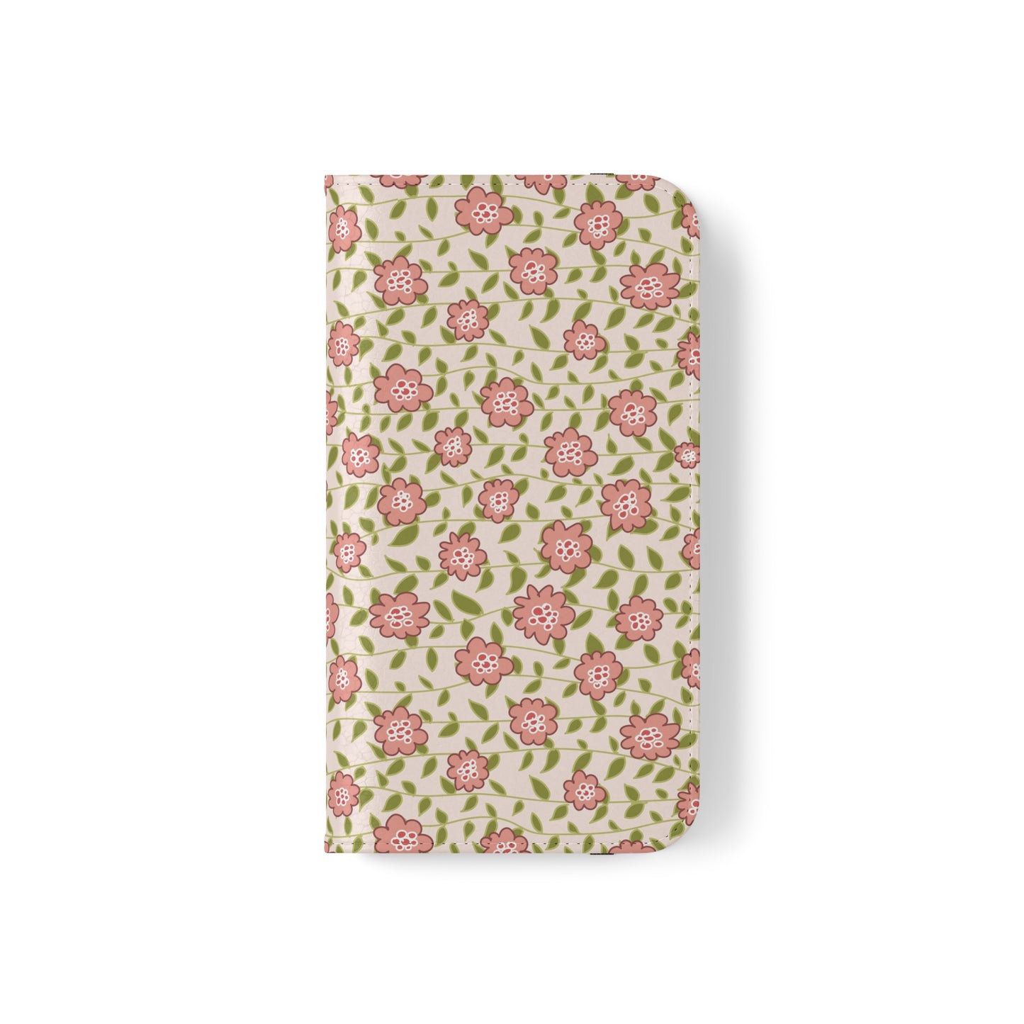 Coral Flowers on Cream Flip Cases for iPhone