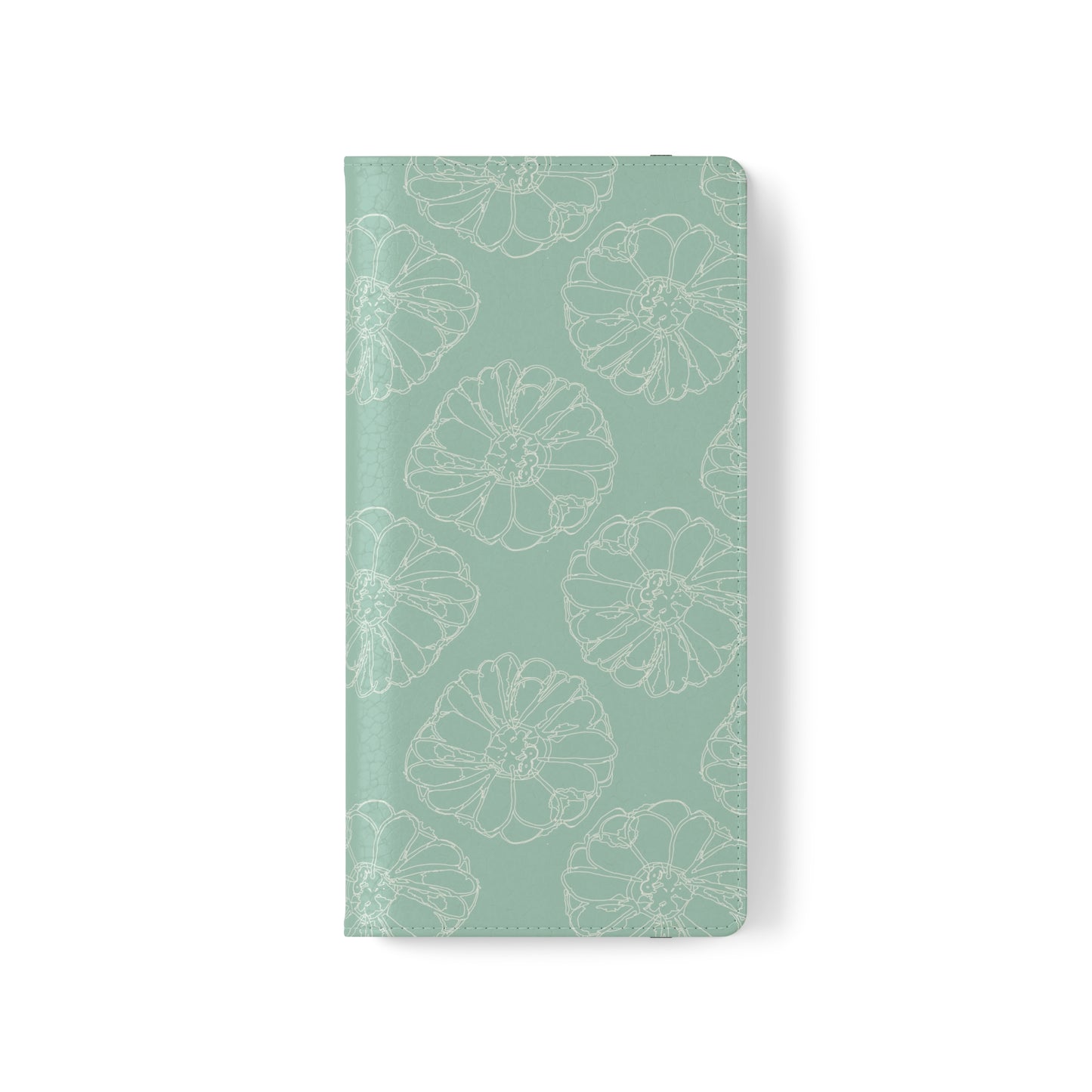 Cream Flower Outline on Aqua Flip Cases for Samsung