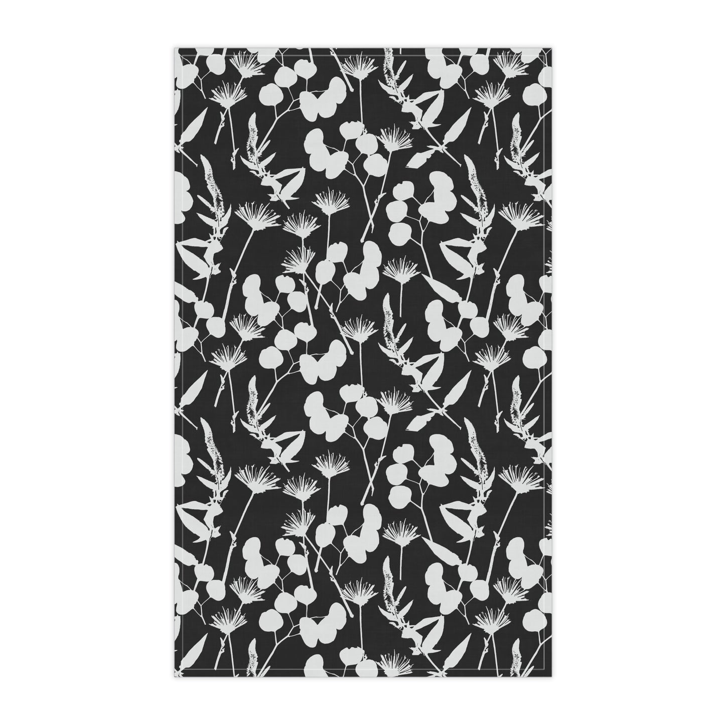 Black and White Floral Kitchen Towel