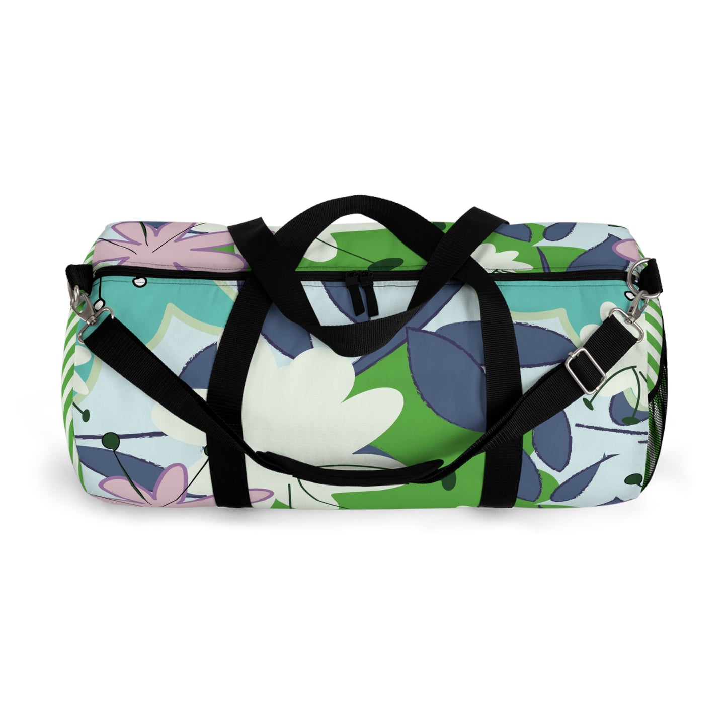 Mid Mod Floral in Blue and Green Duffel Bag