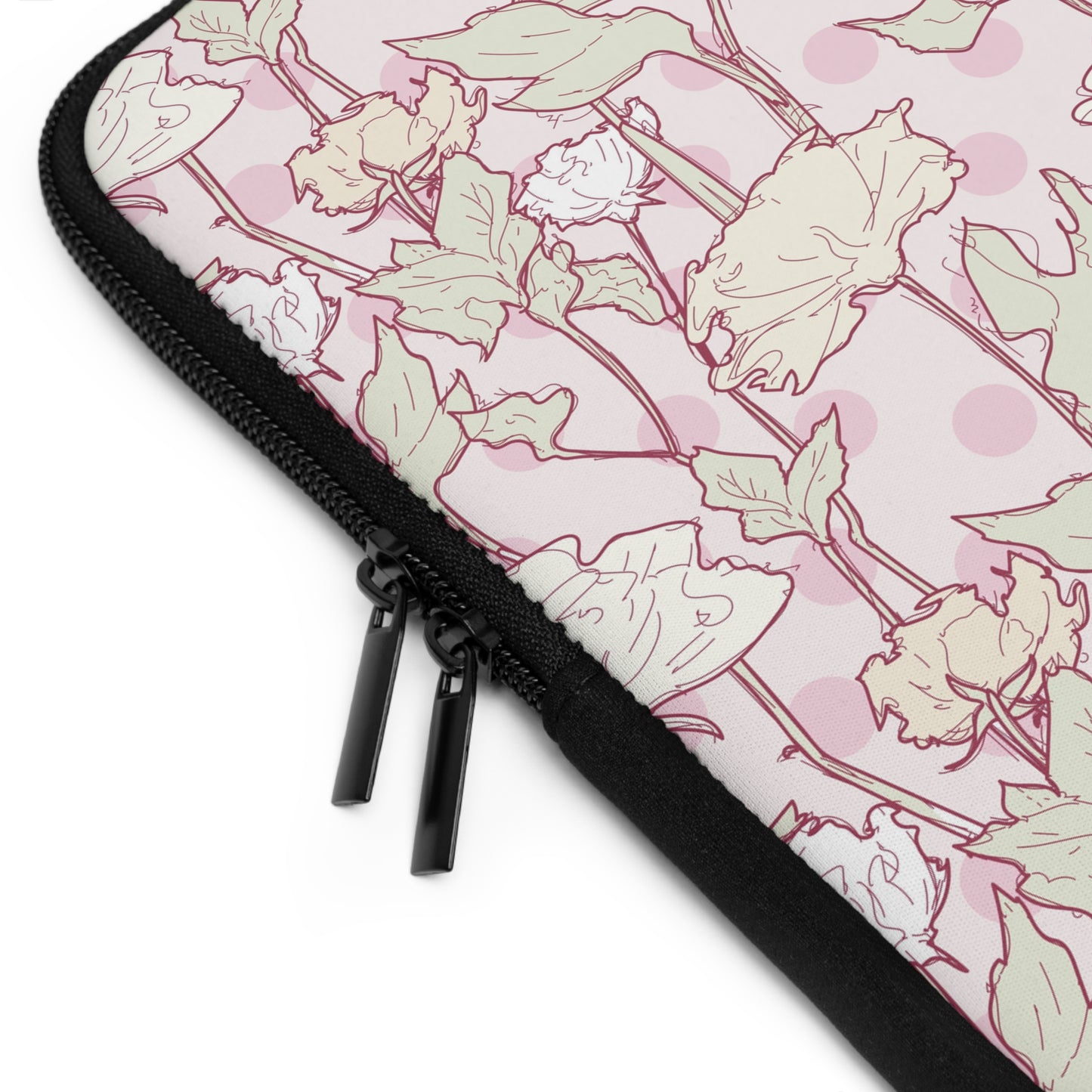 Roses and Dots in Pink Laptop Sleeve